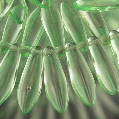 Fringe Beads Dagger Beads - 16mm - Pale Emerald (25)
