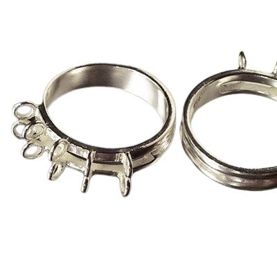 Sterling Findings - Size 7 - Sterling Ring - Sized - w Inline Loops - Bright Ste