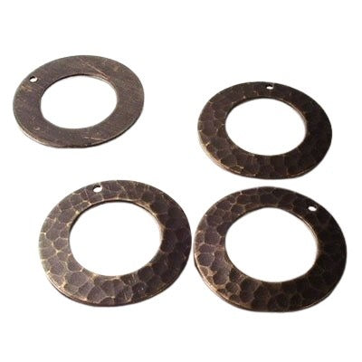 Vintaj -Hammered Ring - Nat Brass each