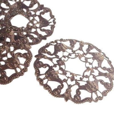 Vintaj -  Ornate Wreath Filigree/Wrap - Natural Brass 