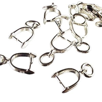 Pinch Bail Sterling Silver Stirrup Bail loop - 10mm - Sterling