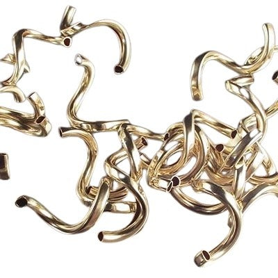 Metal Beads - 17mm - Uber Curly Pig Tails - Gold-filled