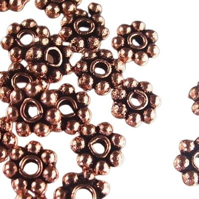 Metal Beads - 6.5mm - Daisy Spacers - Copper (10g)