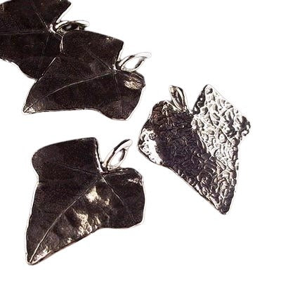 Metal Charm/Pendant -  English Ivy Leaf - Bright Sterling  Each