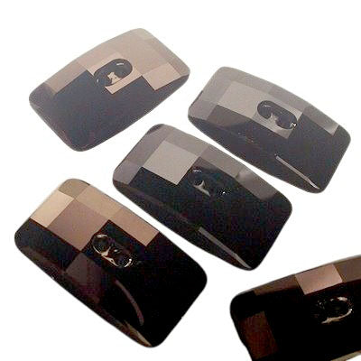 Swarovski Crystal Button - 30x16mm Chessboard (3093) - Jet Nut