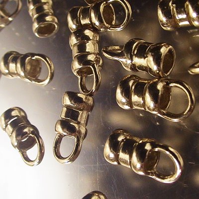 Crimp End with Loop - Large For Chain or Wire - Bright Brass (10)