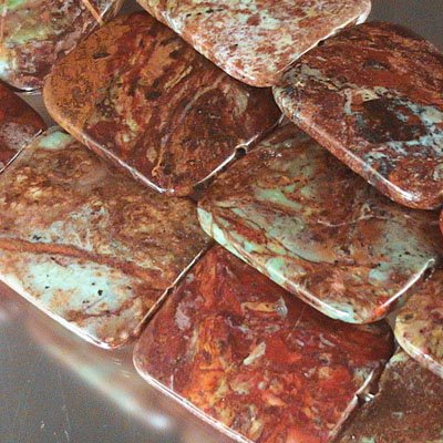 30 x 40 mm Rectangle - Rainbow Agate 4pcs