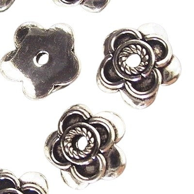 Bead Cap Five Plus Four - 12mm - Sterling