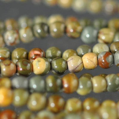 Red Creek Jasper   4mm Round 7in