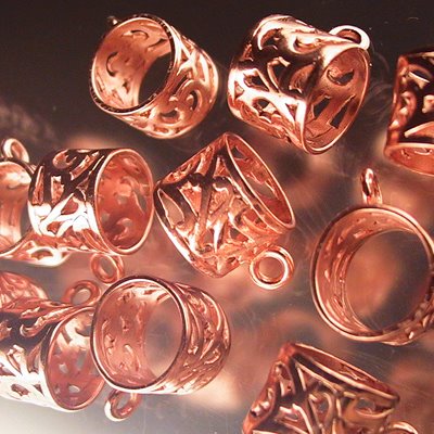 Bail -  Filigree Vines - Bright Copper