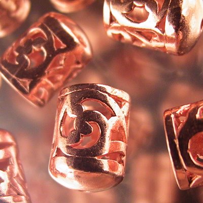 End Cap Open Filigree Cup - ID 7mm - Bright Copper