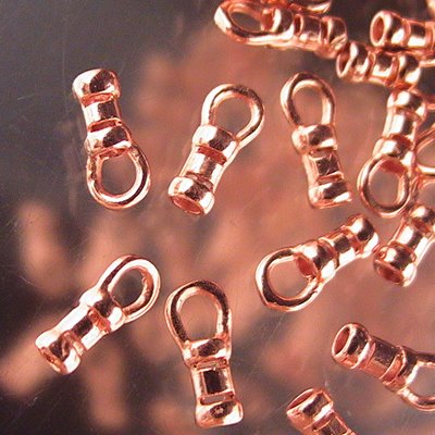 Crimp End with Loop - Small For Chain or Wire - Bright Copper (10)