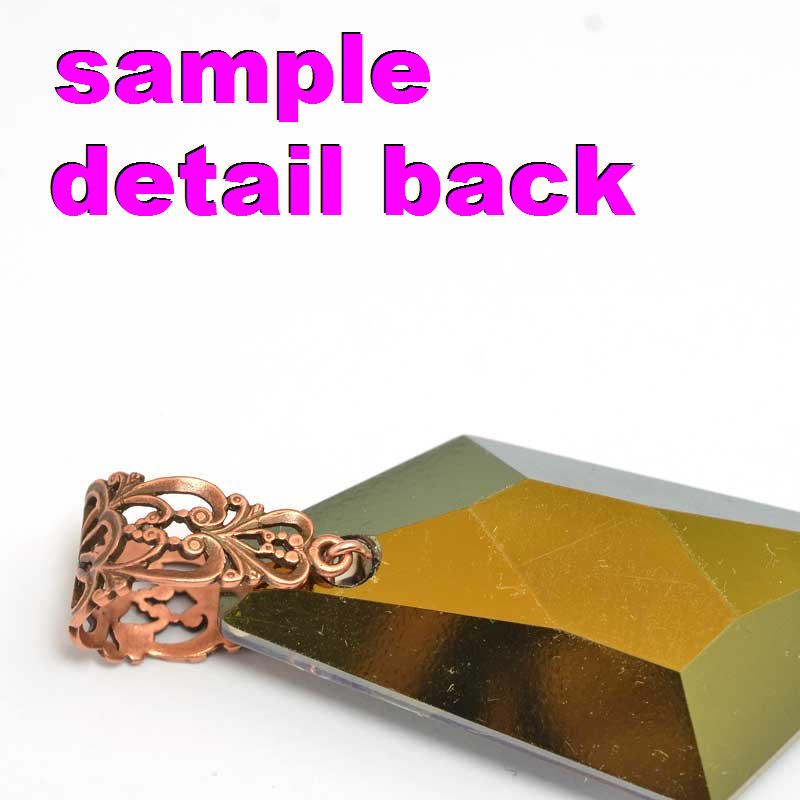 Bail -  Perogi Flower - Antiqued Copper