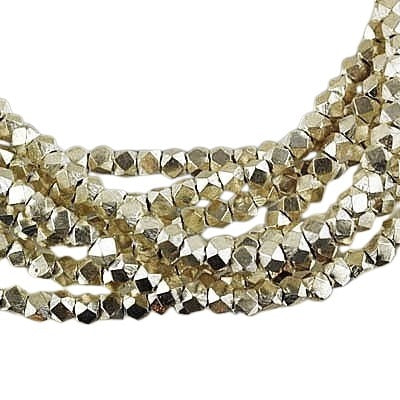 Sterling Beads - 3.5mm - Faceted Cube - Sterling