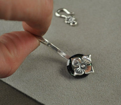 Bail - Dogwood Stone Holder - Sterling