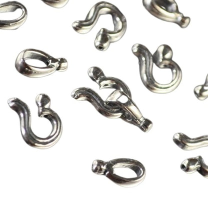 Hook and Eye Clasp Second Guess - Antiqued Sterling (2 sets)