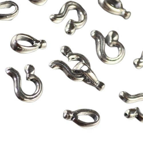 Hook and Eye Clasp Second Guess - Antiqued Sterling (2 sets)