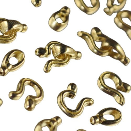 Hook and Eye Clasp - Second Guess - Bright Brass (2 sets)