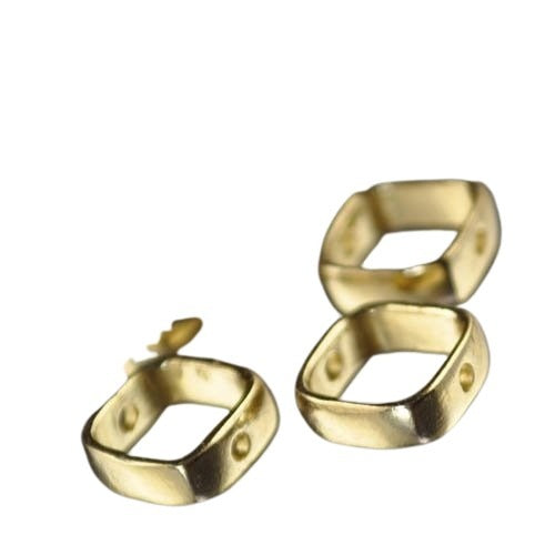 Metal Bead Frame - 8mm - Square - Bright Brass