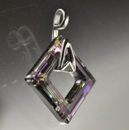 Bail - Square Stone Holder - Sterling