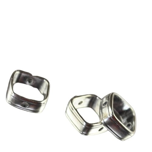 Metal Bead Frame - 11mm - Square - Bright Sterling