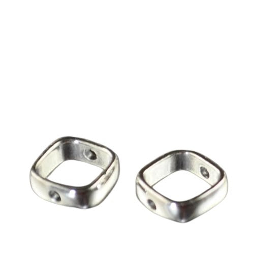 Metal Bead Frame - 8mm - Square - Bright Sterling