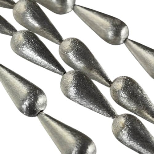 Metal Beads - 29mm - Long Drop - Brushed Silver
