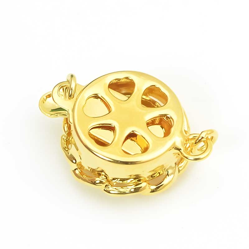 Box Clasp Chain Frame Rhinestone W CZ - Crystal - Gold Plated