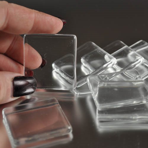 Glass Tiles - 1.25in - Square - Clear