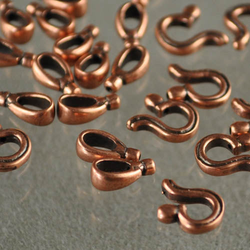 Hook and Eye Clasp - Second Guess - Antiqued Copper (2 sets)