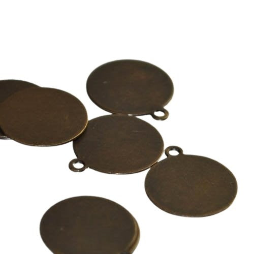 Vintaj - 13mm Blank Circle Tag - Natural Brass