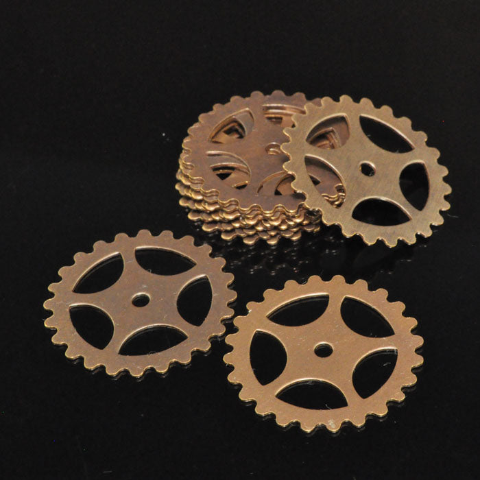 Vintaj - 25mm Blank Gear - Natural Brass