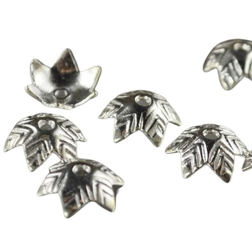 Bead Cap Spiky Cactus Flower - 9mm - Sterling
