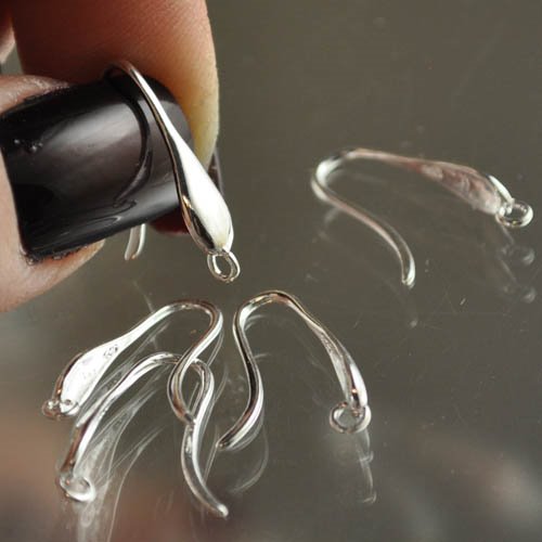 Earring -  Teardrop with Loop - Bright Sterling (pair)