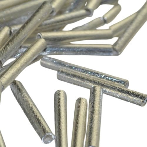 Metal Beads - 4x30mm - Tube Noodle - Brushed Silver