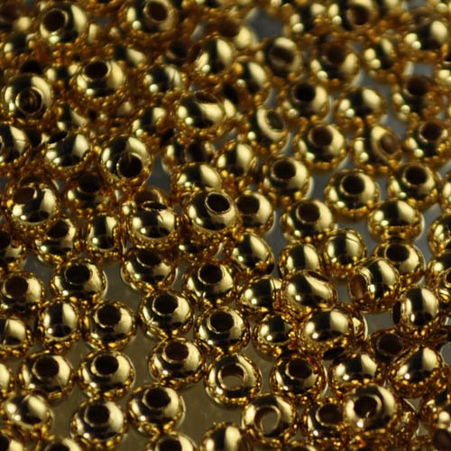 8/0 Seed Beads Metal - Gold Plated