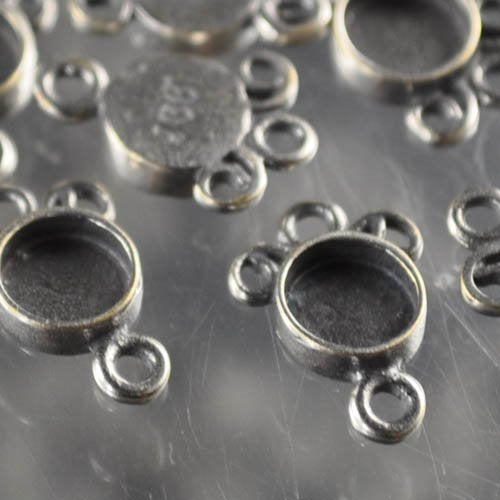 Findings - Link - 3:1 - Cup Connector - Antiqued Silver