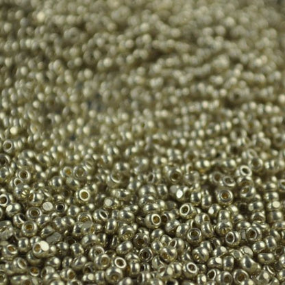 Czech Cut Seedbeads - 13/0 - Bright Sterling Plated (2 grams)