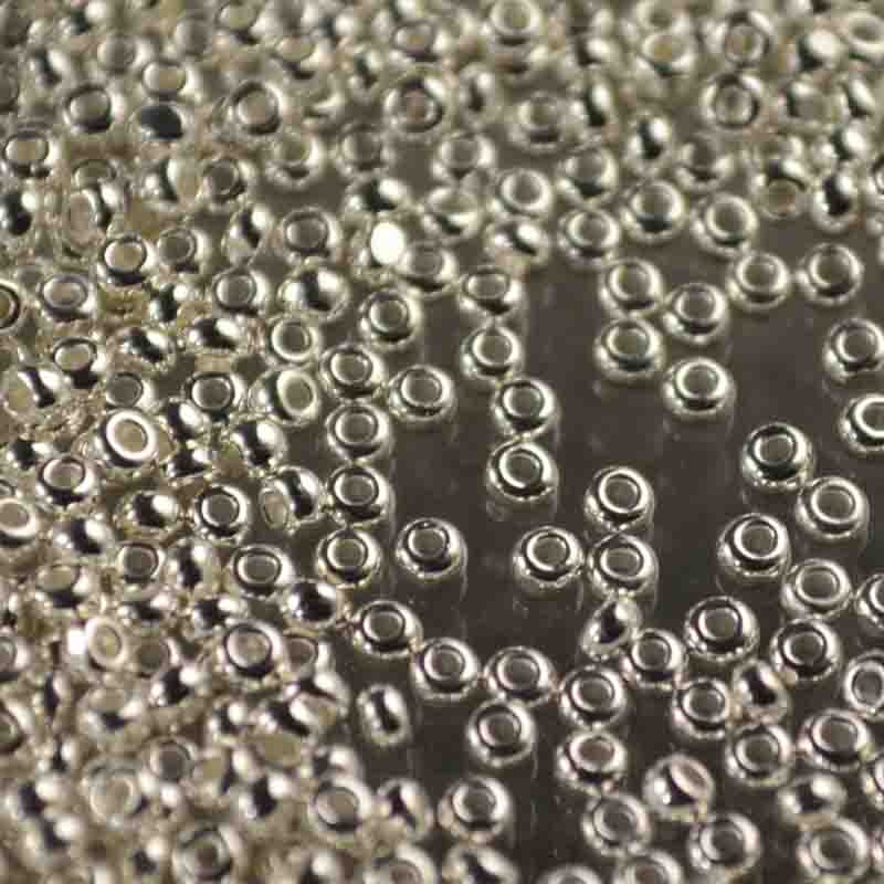 Czech Cut Seedbeads - 13/0 - Bright Sterling Plated (2 grams)
