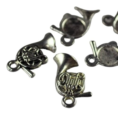 French Horn - Antiqued Silver Each