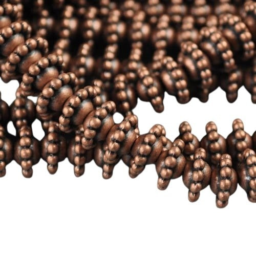 Metal Spacer Beads - Beady Alien Flying Saucer - Antiqued Copper