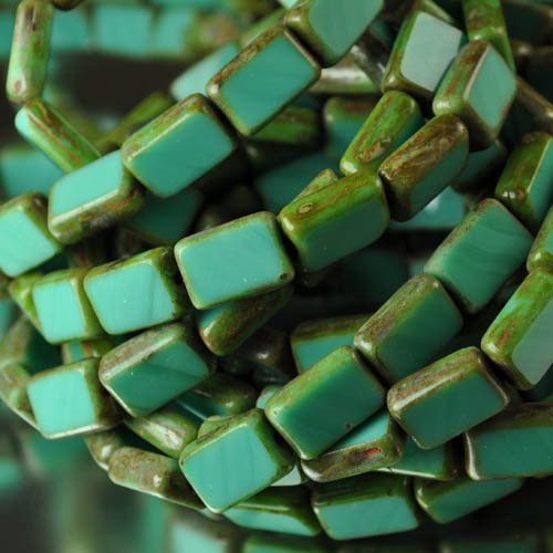 Flat Cut Tablet - 8x12mm Flat Rectangle - Turquoise (15)