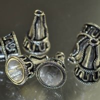 Cone S Rope - Bali Style - 13x19mm - Antiqued Sterling