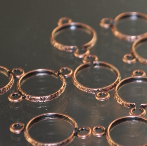 Rivoli Setting - ID 12mm Open Frame Link - Antiqued Copper
