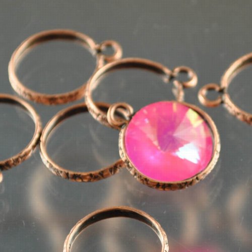 Rivoli Setting - ID 14mm Open Frame - Antiqued Copper