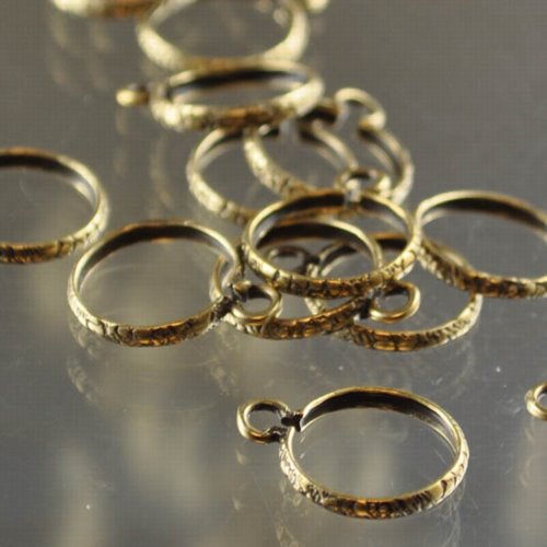 Rivoli Setting - ID 12mm Open Frame - Antiqued Brass