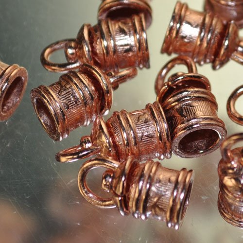 End Cap Rotating Swivel Ridged - ID 5mm - Bright Copper