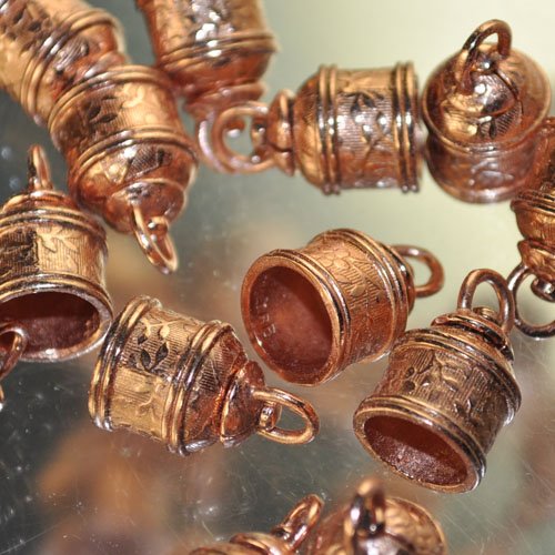 End Cap Rotating Swivel Ridged - ID 9.5mm - Bright Copper