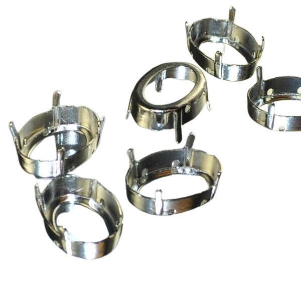 Findings - Stone Mount - 13x18mm Sew On Mount with Prongs for Oval Fancy RhineSt