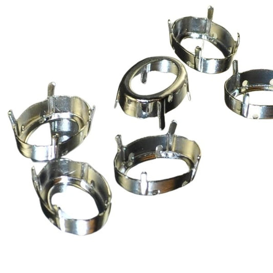 Findings - Stone Mount - 13x18mm Sew On Mount with Prongs for Oval Fancy RhineSt